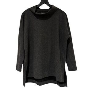 Anthropologie Gray Ribbed Oversized Cowl Neck Sweater Size Small